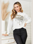 Women Simply Love Graphic Dropped Shoulder Round Neck Sweatshirt