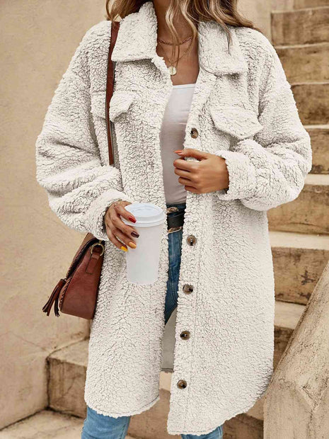 Women Collared Button Down Coat
