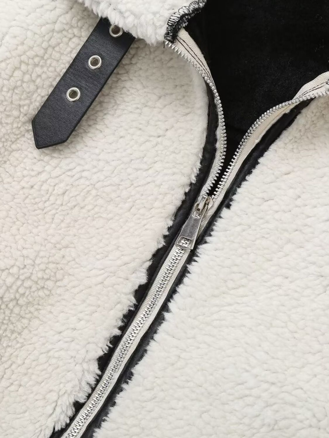 Women Zip Up Long Sleeve Sherpa Jacket