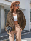 Women Ivy Lane Plush Open Front Dropped Shoulder Jacket
