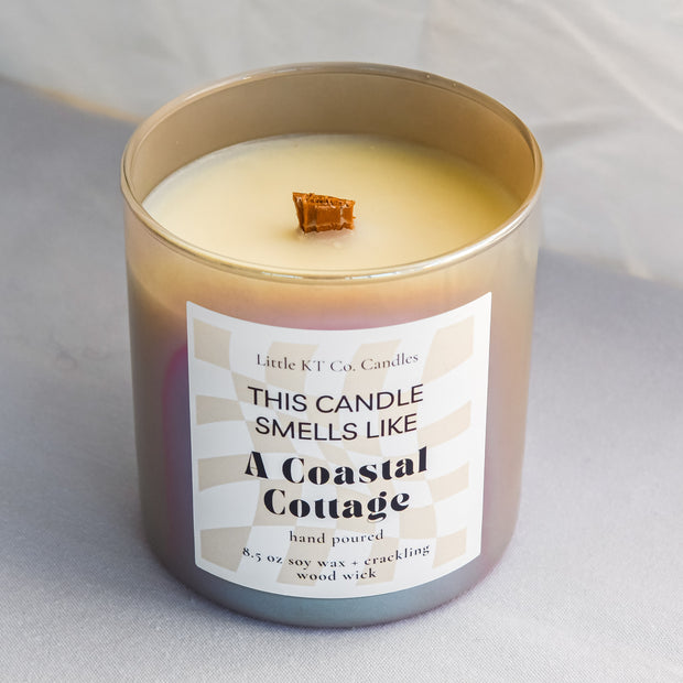 Coastal Cottage – Luxe Crackling Wood Wick Candle 🏖️🌊