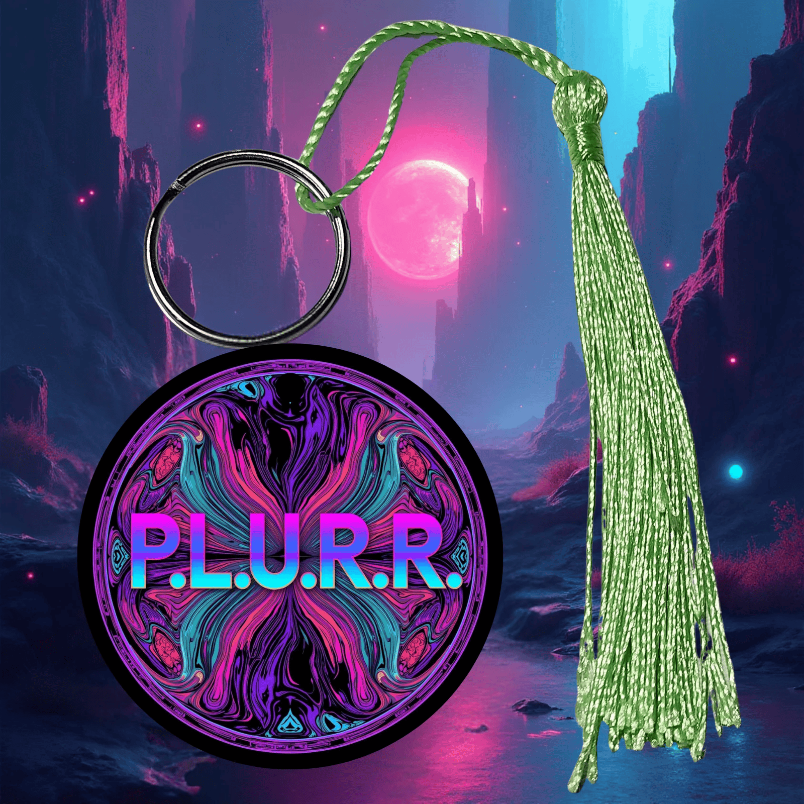 PLURR Aluminum Keychain for Raves and Festivals