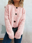 Women Button-Up Raglan Sleeve Cardigan Sweater