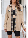 Plaid Button Down Collared Jacket