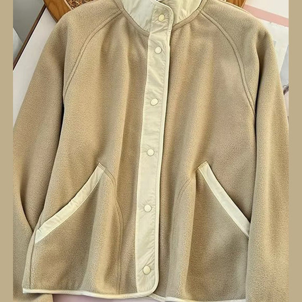 Women Double Take Snap Down Raglan Sleeve Jacket with Pockets