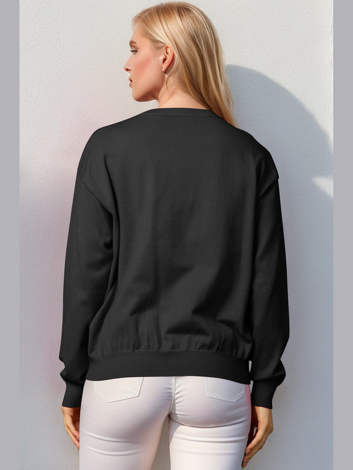 Double Take Full Size Nutcracker Sequin Long Sleeve Sweater