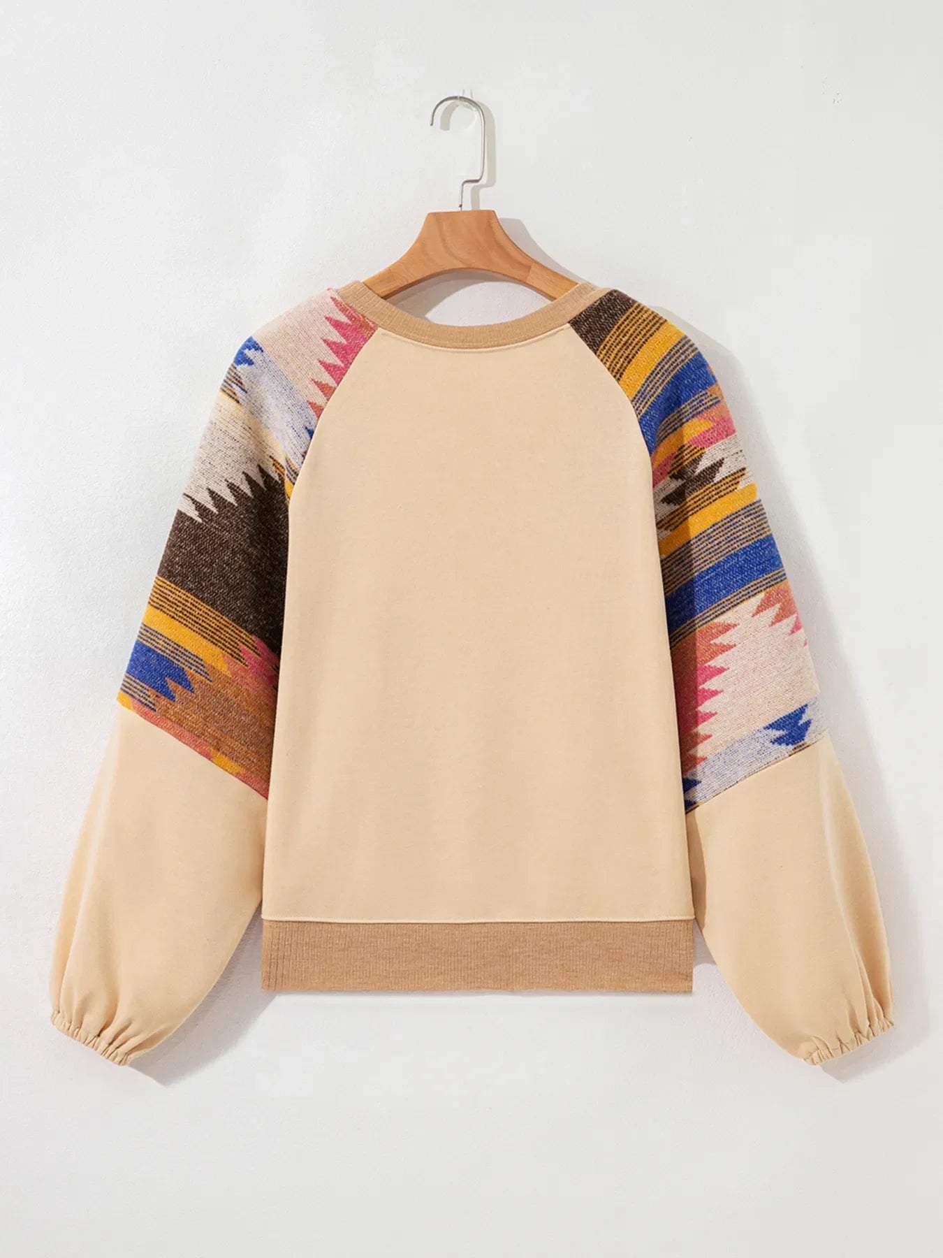Women Sequined Western Horses Bubble Sleeve Sweatshirt