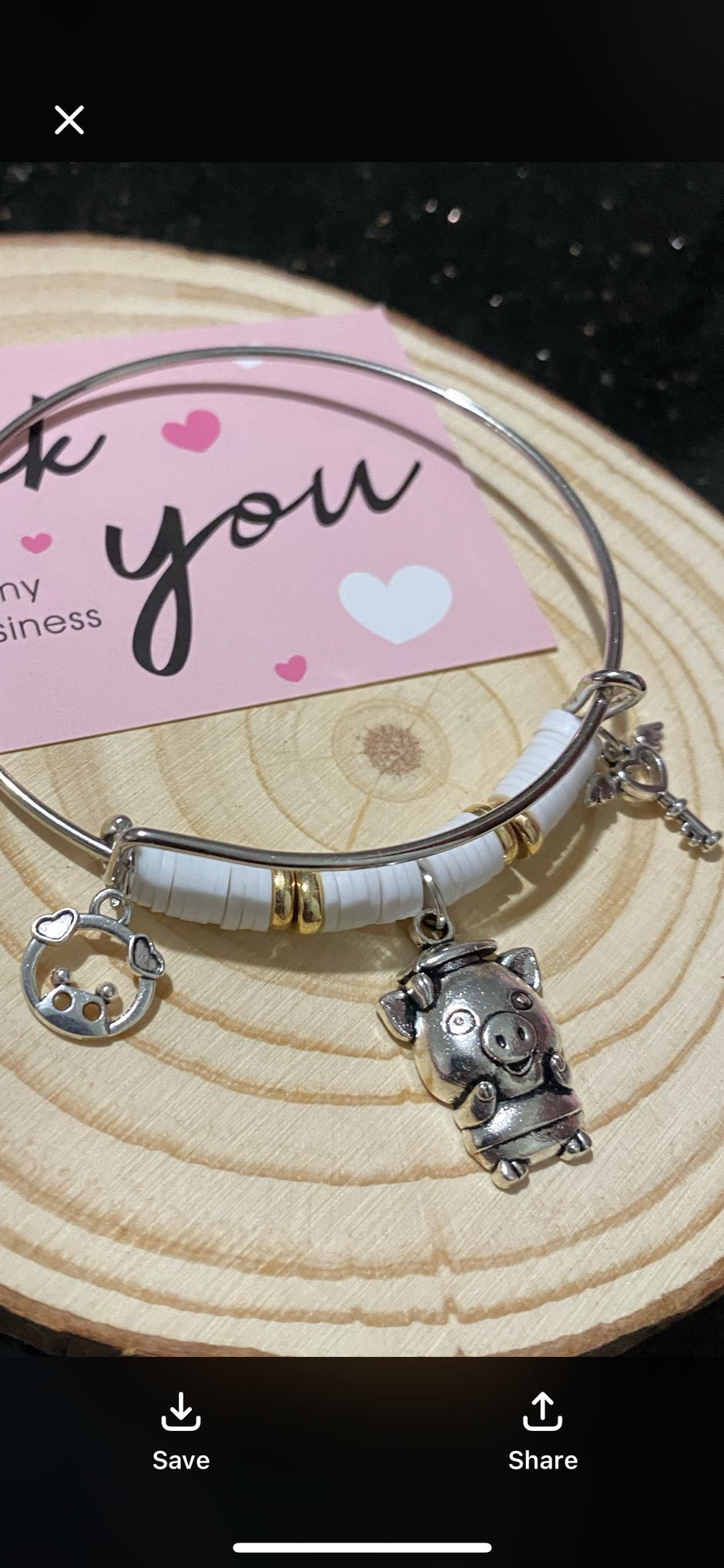 Piggy Charm Bangle