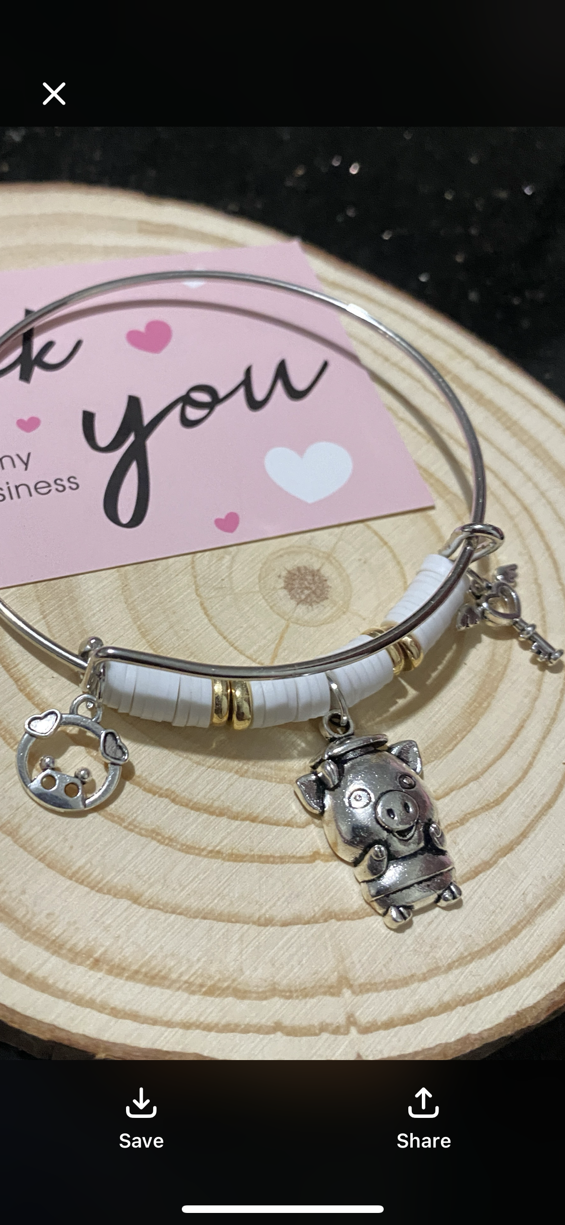 Piggy Charm Bangle