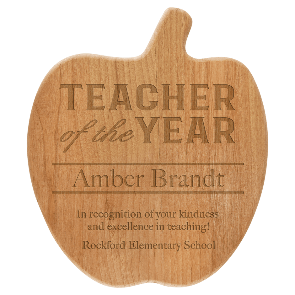 8" x 9 1/2" Alder Apple Plaque - Award - Custom Crafting Alliance, LLC