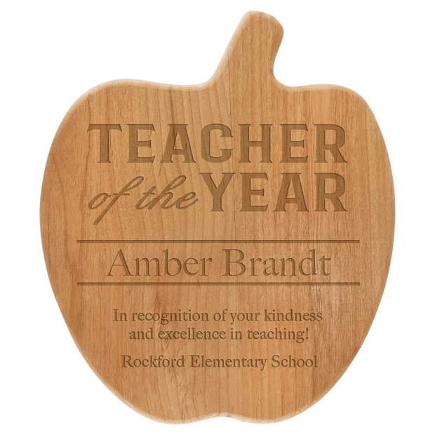 8" x 9 1/2" Alder Apple Plaque - Award - Custom Crafting Alliance, LLC
