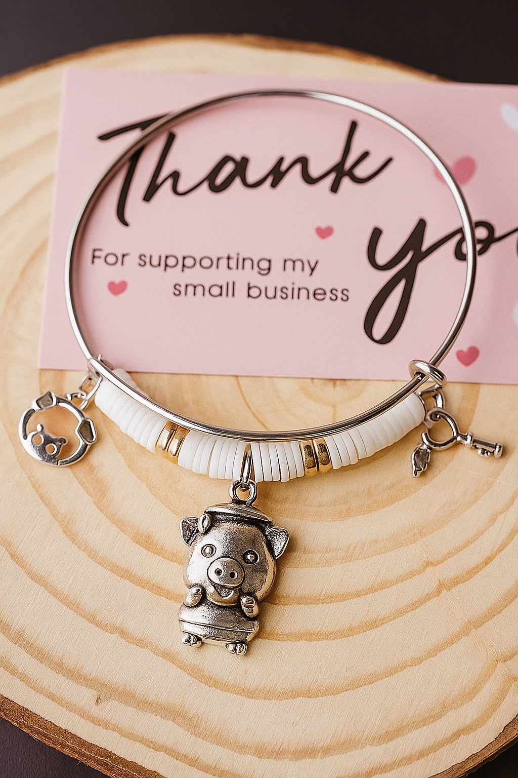 Piggy Charm Bangle