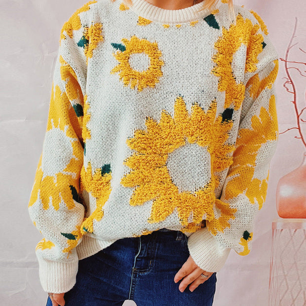 Sunflower Dropped Shoulder Long Sleeve Sweater