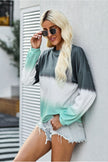 Women Tie-Dye Drop Shoulder Round Neck Sweatshirt