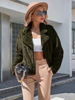 Women Ivy Lane Plush Open Front Dropped Shoulder Jacket