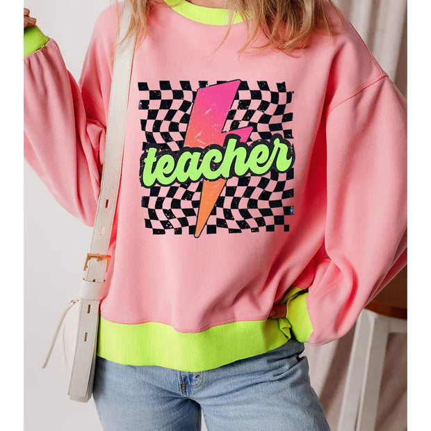 Women Graphic Round Neck Long Sleeve Sweatshirt
