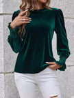 Women Lovelet Round Neck Flounce Sleeve Top