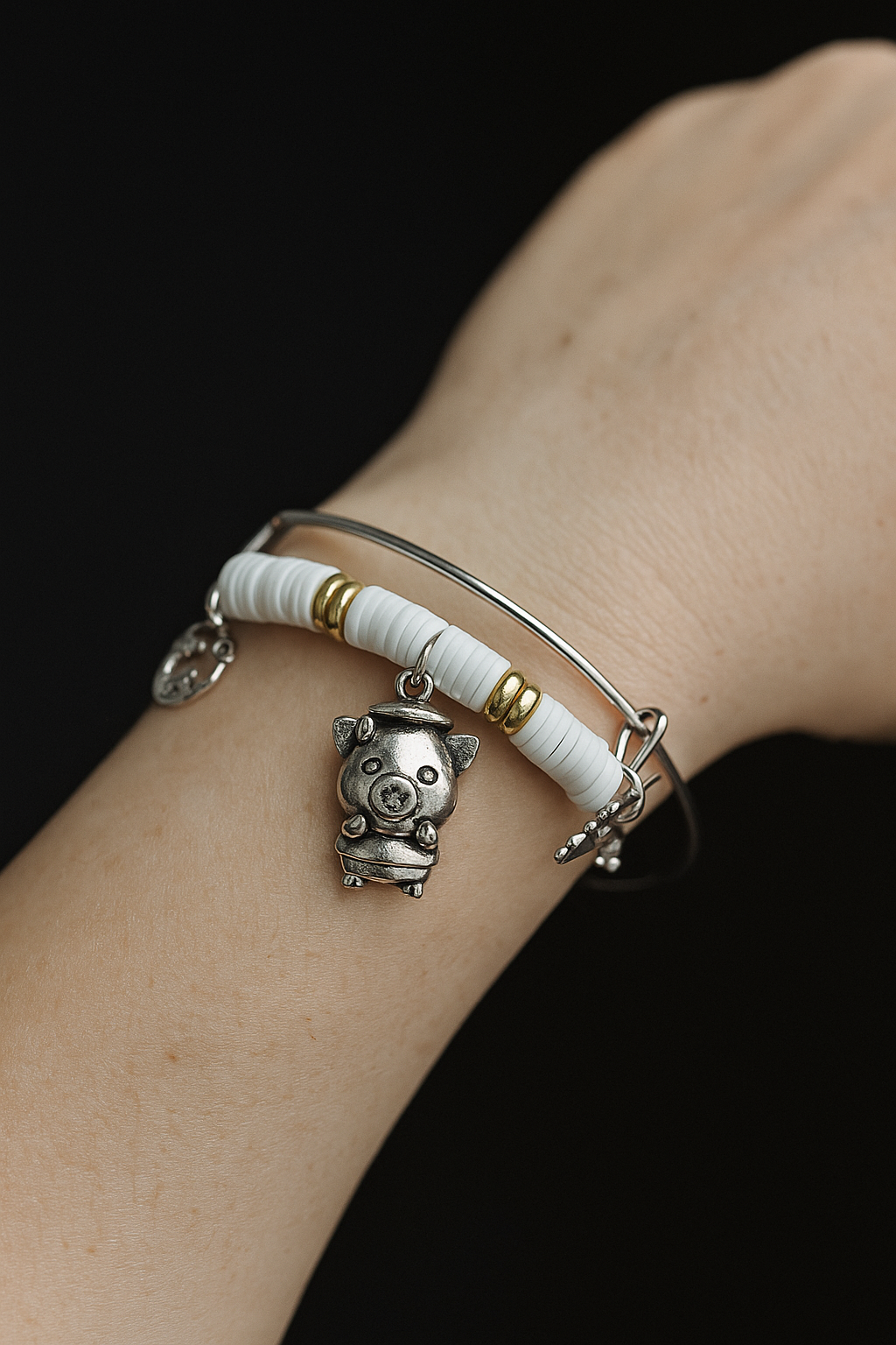 Piggy Charm Bangle