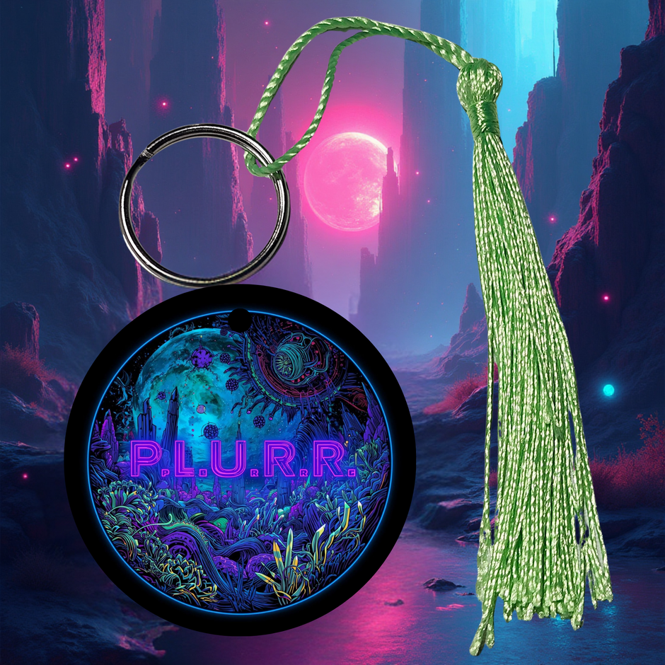 PLURR Aluminum Keychain for Raves and Festivals