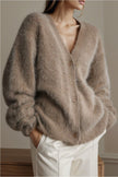 Women Button Up Dropped Shoulder Cardigan Sweaters