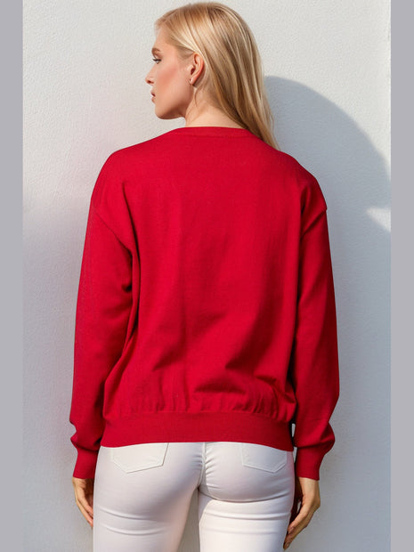Double Take Full Size Nutcracker Sequin Long Sleeve Sweater