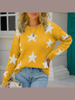 Women Star Pattern Round Neck Sweater