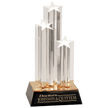 11 3/4 Clear Triple Star Column Premium Acrylic With Gold/Black Base