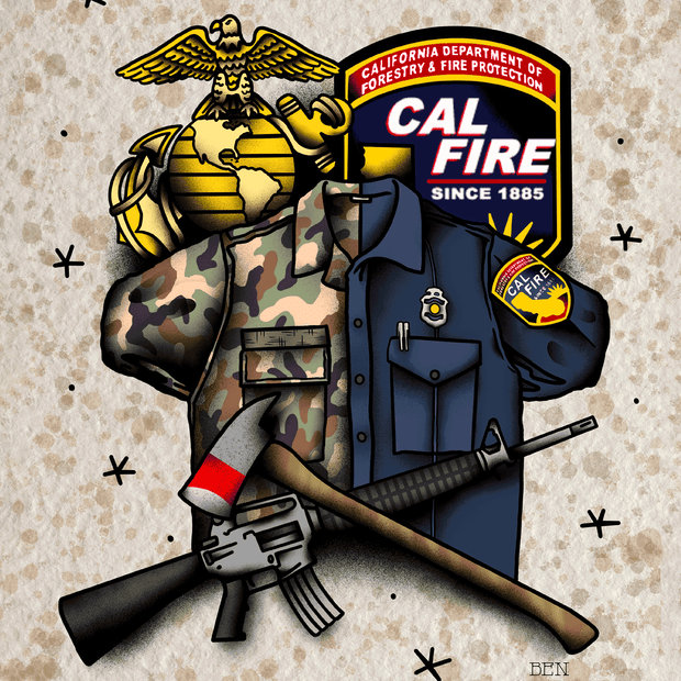 Marines and Cal Fire Uniform