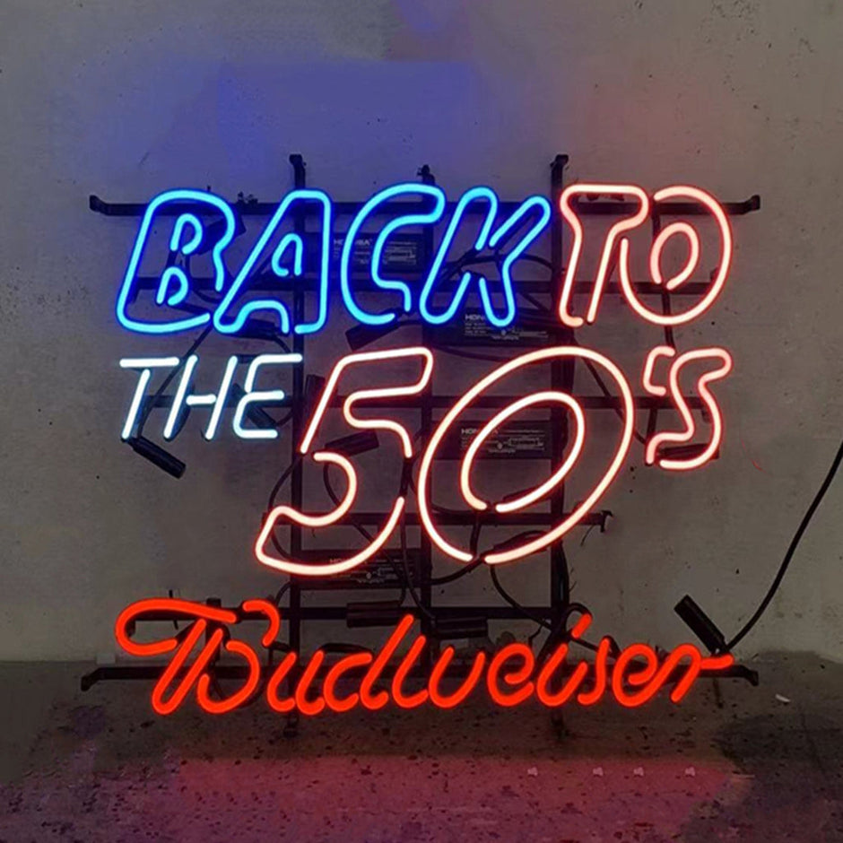 Back to The 50's Budweiser Neon Light Sign