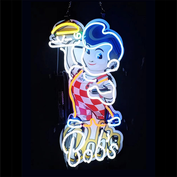 Bob's Big Boy White Neon Signs Light