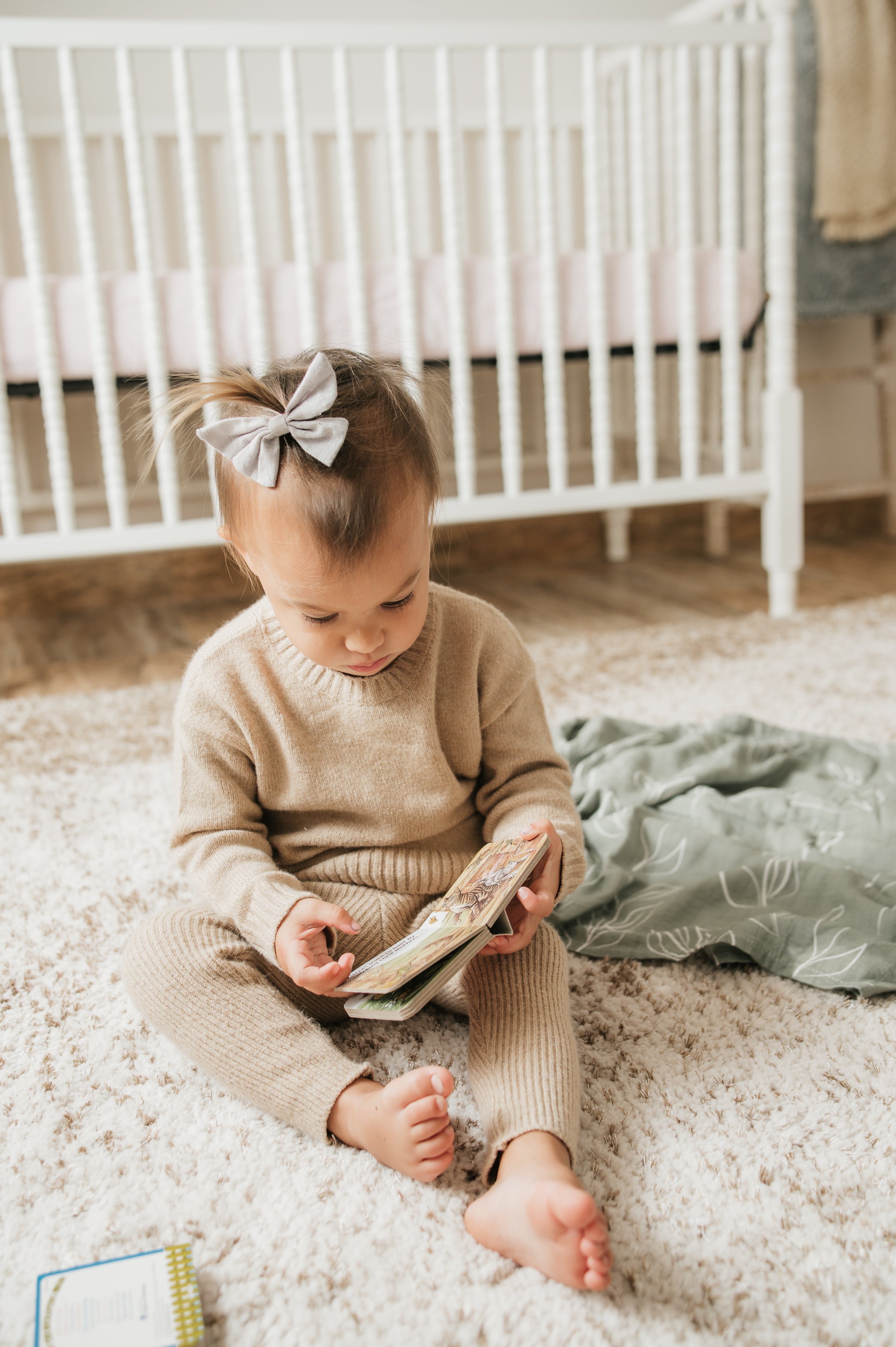 Organic Bamboo Cotton Muslin Swaddle Blanket in Natural Oasis Willow