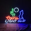 Cactus Moon Wolf Coyote Coors Light Beer Neon Signs