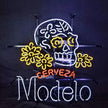 Cerveza Modelo Beer Skull Bone Neon Signs