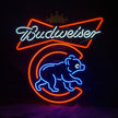 Chicago Cubs Budweiser Crown Neon Signs Light