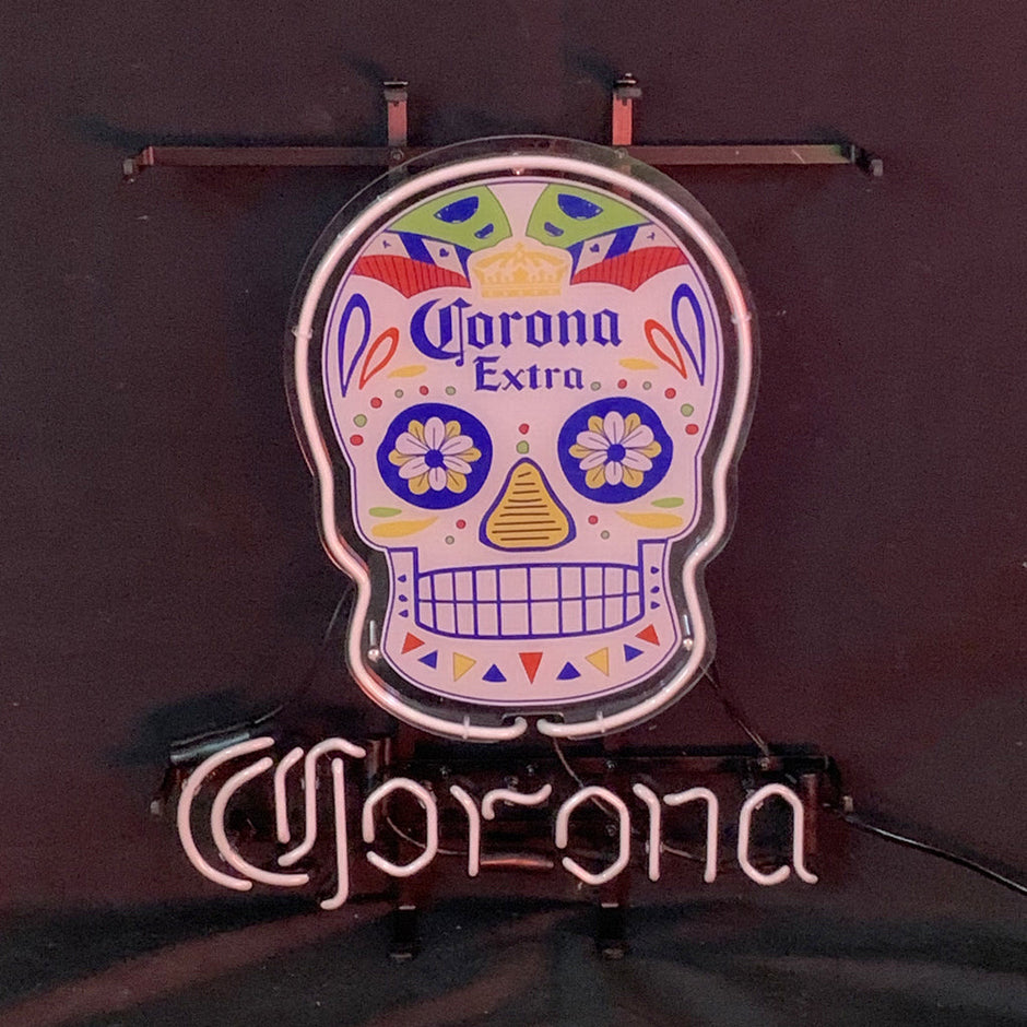Corona Extra Dia de los Muertos Skull Neon Light Sign