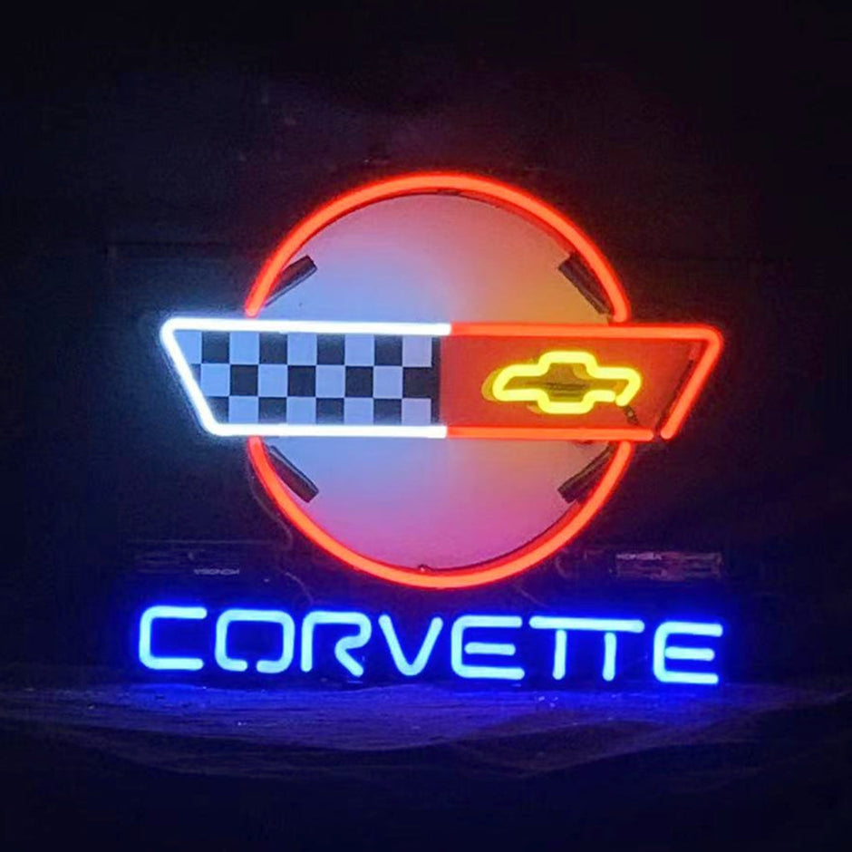 Corvette Car Classic Black White Neon Signs