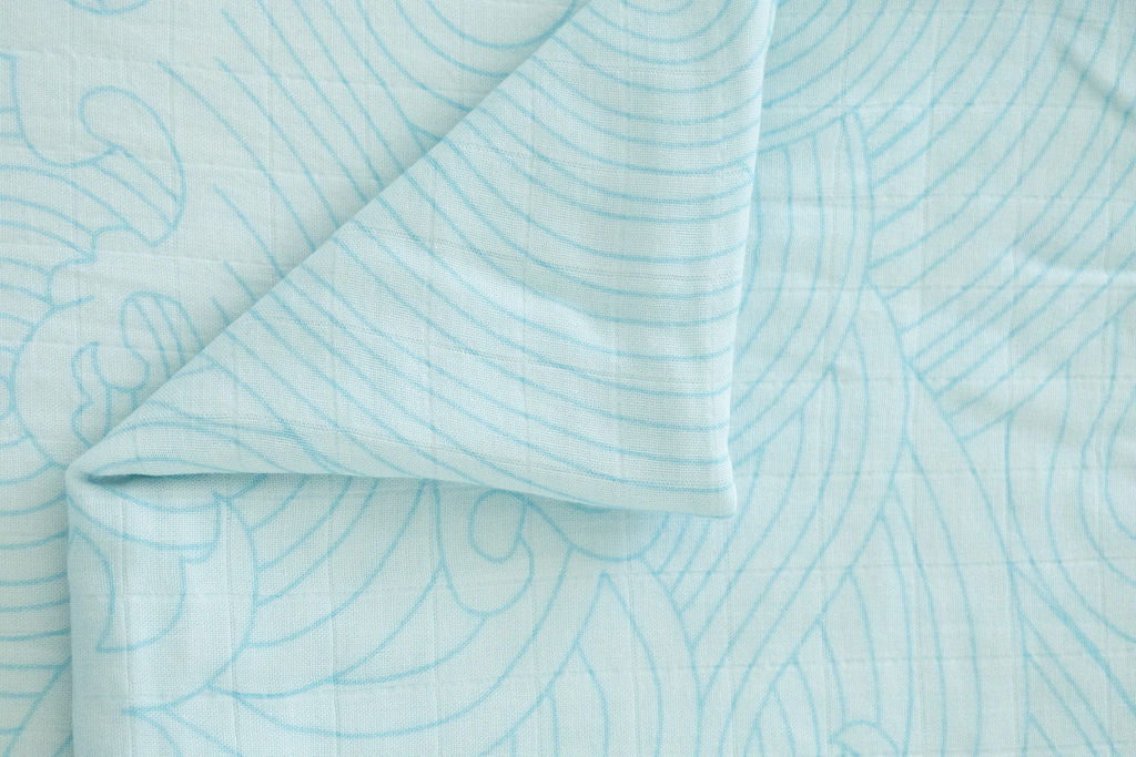 Organic Crashing Sea Waves Bamboo Cotton Blend Crib Sheet