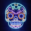 Dia De Los Muertos Hanuted Skull Death Mask Neon Signs