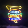 Diner Burger Turn Right Arrow Neon Signs