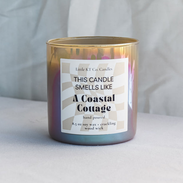 Coastal Cottage – Luxe Crackling Wood Wick Candle 🏖️🌊