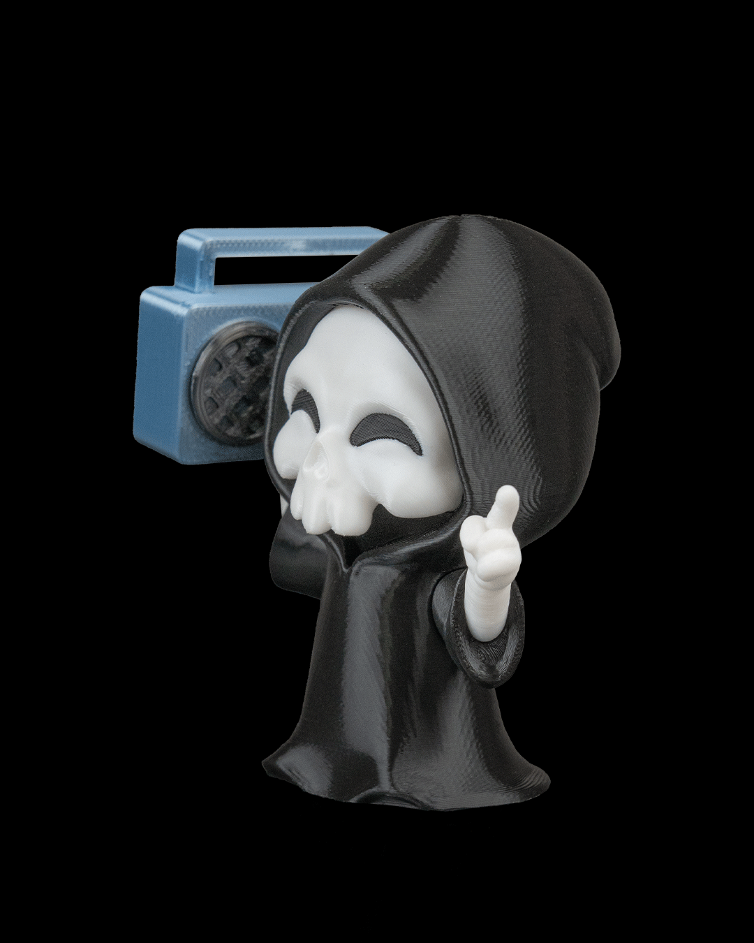 Groove Reaper - Boombox Grim Reaper Figurine (3D Printed, Multi Color or DIY)