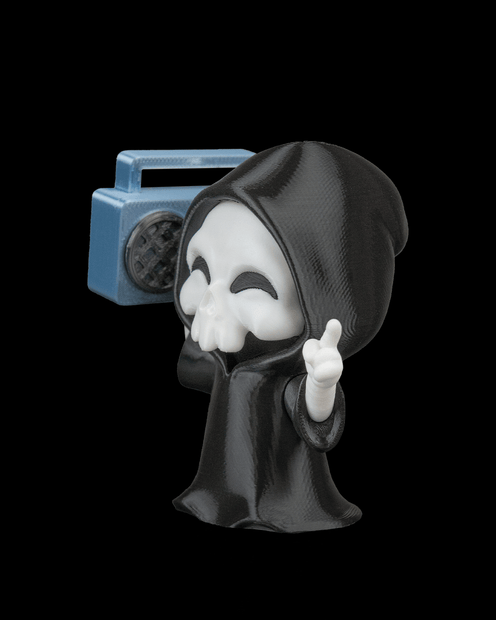 Groove Reaper - Boombox Grim Reaper Figurine (3D Printed, Multi Color or DIY)