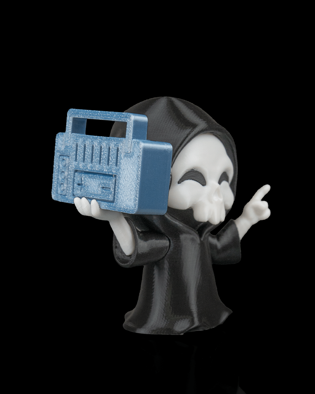 Groove Reaper - Boombox Grim Reaper Figurine (3D Printed, Multi Color or DIY)