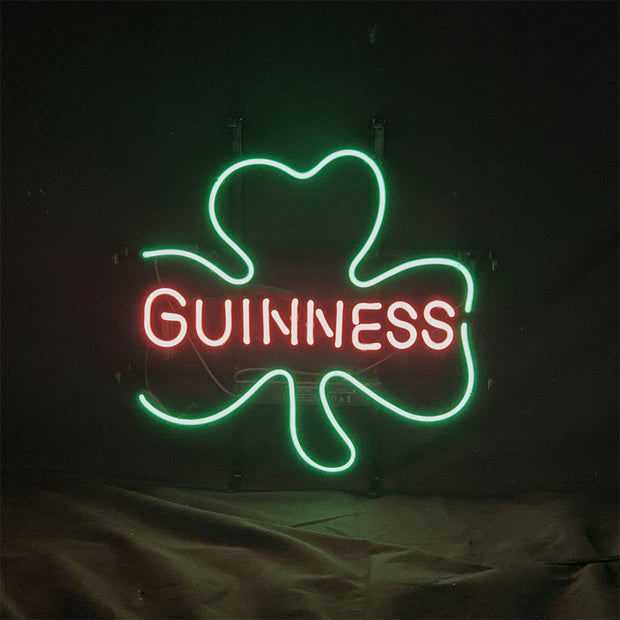 Guinness with Clover Lager Beer Neon Sign Light