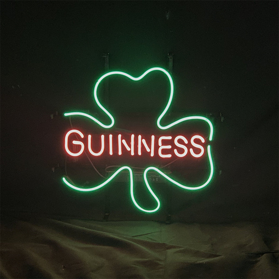 Guinness with Clover Lager Beer Neon Sign Light