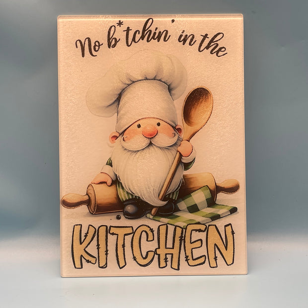 No B*tchin in the Kitchen - Glass Cutting Board. Ready to Ship!