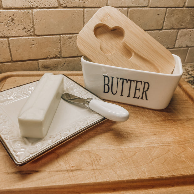 Onic Brands Butter Dish with Matching Knife