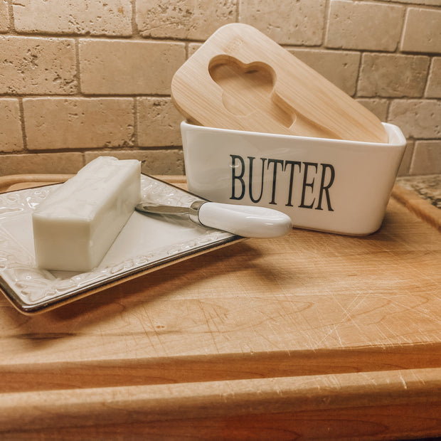 Onic Brands Butter Dish with Matching Knife