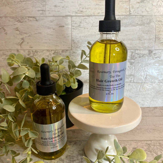 Hair Growth Oil with Tea Tree, Fenugreek, and Rosemary Infused Olive Oil
