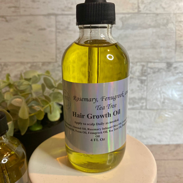 Hair Growth Oil with Tea Tree, Fenugreek, and Rosemary Infused Olive Oil